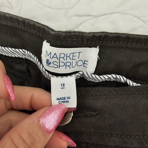 Market & Spruce Stitch Fix Charcoal Cotton Blend Shorts Women's Size 12 - Picture 2 of 7